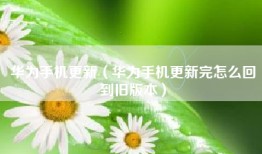 华为手机更新（华为手机更新完怎么回到旧版本）