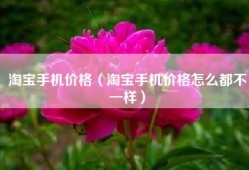 淘宝手机价格（淘宝手机价格怎么都不一样）