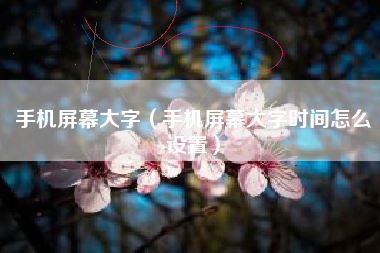 手机屏幕大字（手机屏幕大字时间怎么设置）